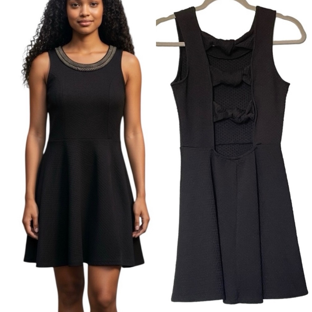 Hype  Black Cut-out Fit & Flare Mini Dress Size M